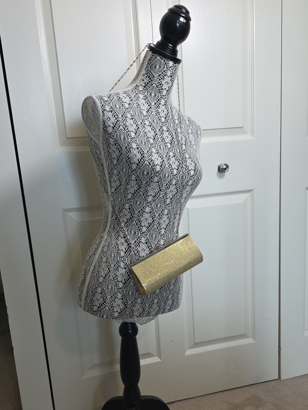 Gold Glitter Clutch Bag
